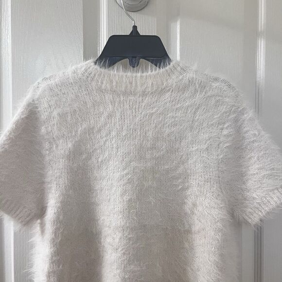 Free People Short Sleeve Sweater Top Off-White Women's Size Large - Picture 9 of 12